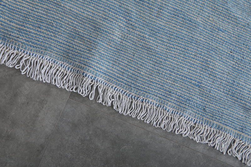 Sky Blue Moroccan Rug - 3 X 5.4 Feet | Handcrafted Elegance