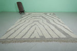 Bold Moroccan Rug - 8 x 9.1 ft | Gray & White Geometric Pattern