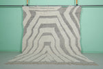 Bold Moroccan Rug - 8 x 9.1 ft | Gray & White Geometric Pattern