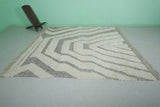 Bold Moroccan Rug - 8 x 9.1 ft | Gray & White Geometric Pattern