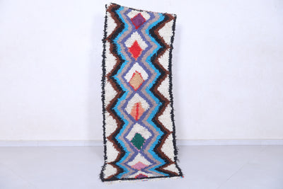 Moroccan berber rug 2.4 X 6.8 Feet - Boucherouite Rugs