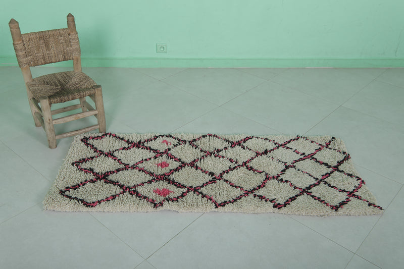 Trellis Moroccan Rug - 2 x 5.1 Feet | Handwoven Wool Accent Rug