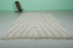 Elegant Moroccan Rug - 6.8 x 9.7 ft | Soft Gray & White Geometric Pattern