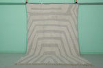 Elegant Moroccan Rug - 6.8 x 9.7 ft | Soft Gray & White Geometric Pattern