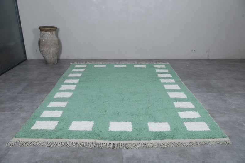 Custom striped Moroccan rug - Handmade Green Berber rug