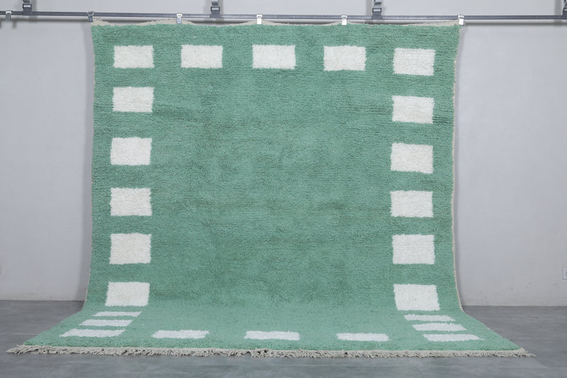 Custom striped Moroccan rug - Handmade Green Berber rug