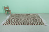 Handmade Brown Checkered Berber Rug 4.5 X 6.5 Feet – Moroccan Craftsmanship