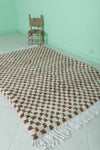 Handmade Brown Checkered Berber Rug 4.5 X 6.5 Feet – Moroccan Craftsmanship