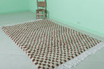 Handmade Brown Checkered Berber Rug 4.5 X 6.5 Feet – Moroccan Craftsmanship