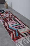 Handmade Moroccan hallway rug 2.4 X 10 Feet