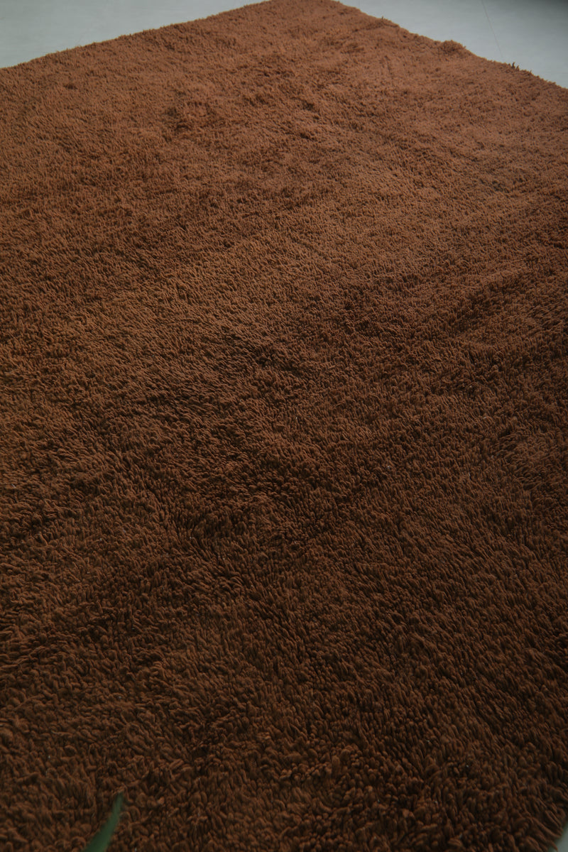 Handmade Beni Ourain Rug - 10 x 10 Feet Square | Luxurious Brown Wool