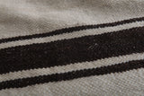 Moroccan Rug 5.9 x 15.3 Feet - Beige with Black Stripes