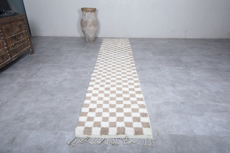 Moroccan Checkered Runner Rug - 2.7 x 13 Feet