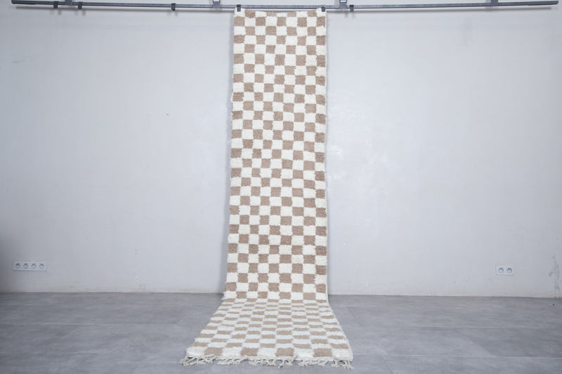 Moroccan Checkered Runner Rug - 2.7 x 13 Feet