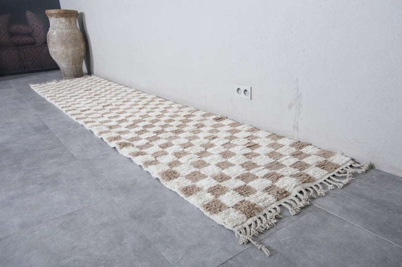 Moroccan Checkered Runner Rug - 2.7 x 13 Feet