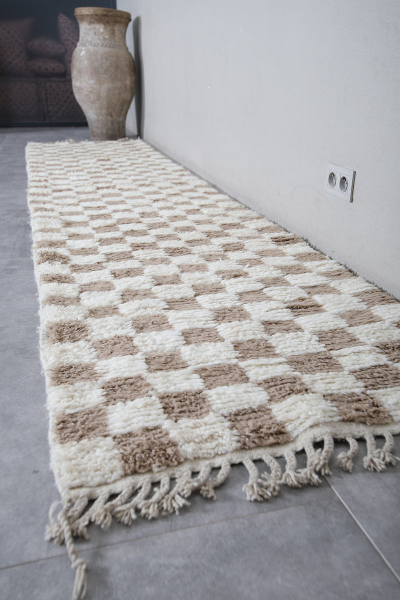 Moroccan Checkered Runner Rug - 2.7 x 13 Feet