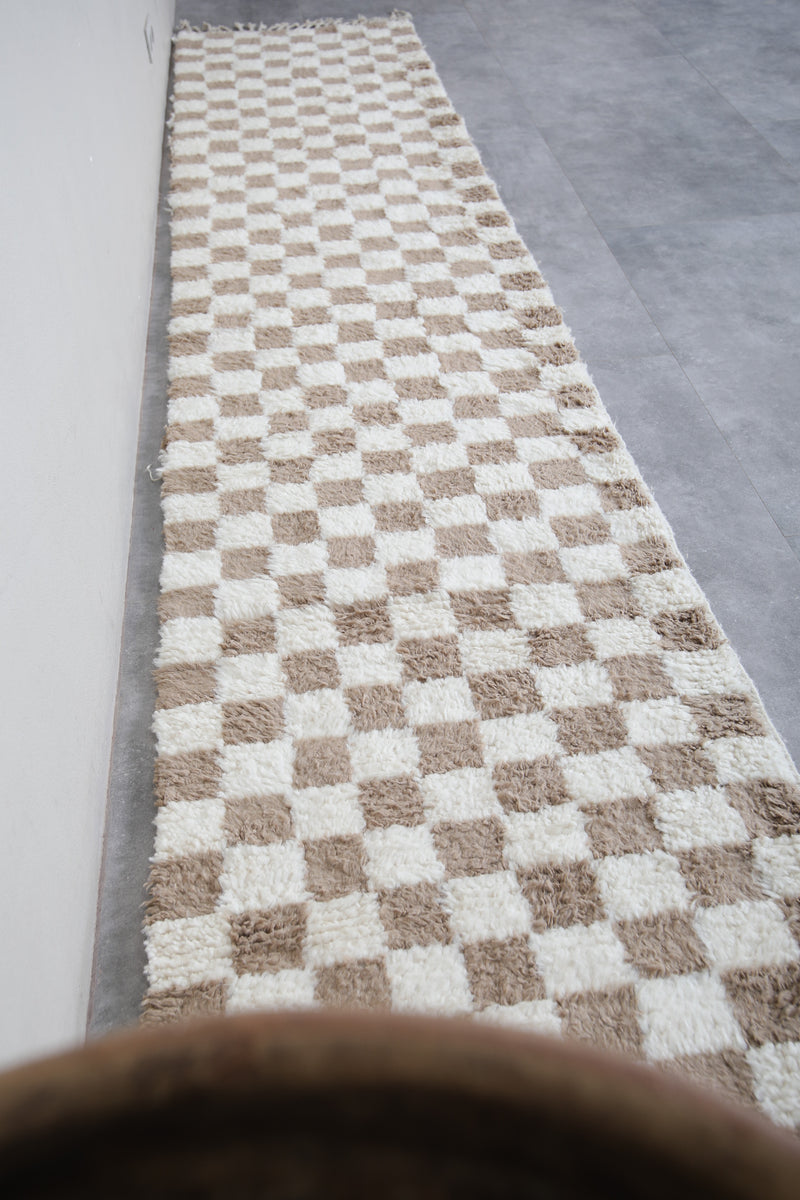 Moroccan Checkered Runner Rug - 2.7 x 13 Feet