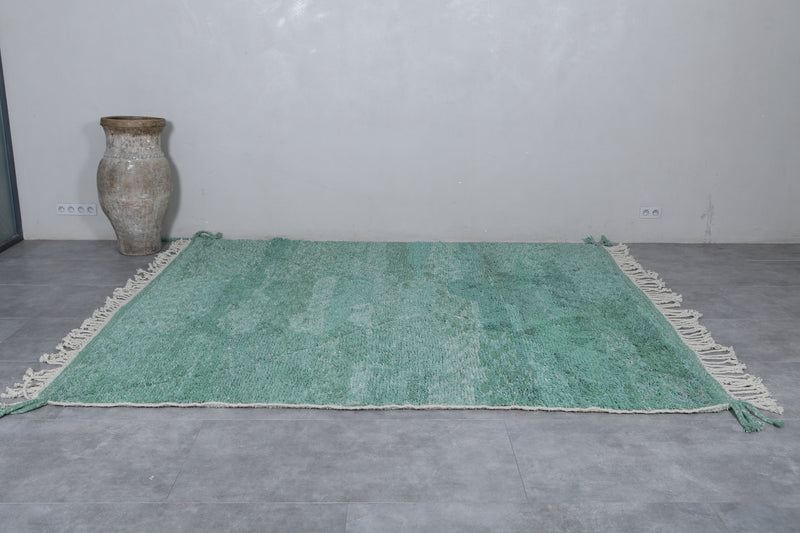 Green Moroccan Rug - Handwoven 8.9 x 9.9 Feet | Luxurious Wool Design