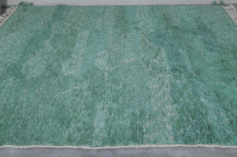 Green Moroccan Rug - Handwoven 8.9 x 9.9 Feet | Luxurious Wool Design