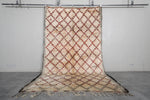 Vintage Moroccan Rug - 6.6 x 10.4 ft | Warm Toned Diamond Pattern