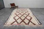 Handwoven Moroccan Rug - 6.4 x 10.2 ft | Diamond Pattern with Color Accents