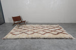 Handwoven Moroccan Rug - 6.4 x 10.2 ft | Diamond Pattern with Color Accents