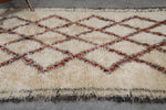 Handwoven Moroccan Rug - 6.4 x 10.2 ft | Diamond Pattern with Color Accents