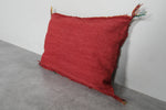 Vibrant Red Moroccan Pillow with Traditional Motifs - 13.7 x 17.3 Inches