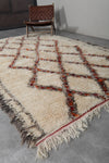 Handwoven Moroccan Rug - 6.4 x 10.2 ft | Diamond Pattern with Color Accents