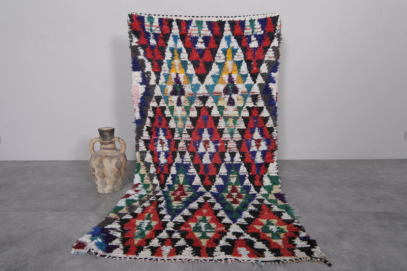 Handwoven Moroccan Rug with Geometric Pattern – 3.4 x 6.6 ft