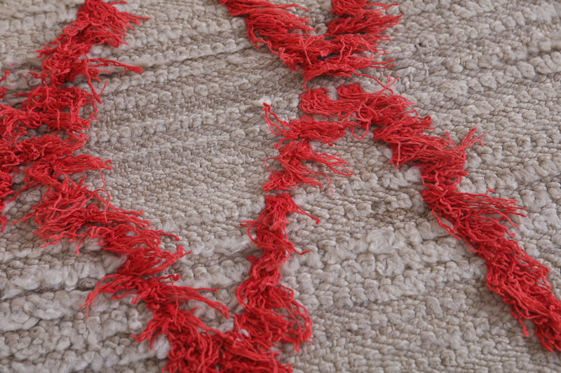 Moroccan Berber Rug with Red Diamond Pattern - 2.3 x 5 Feet