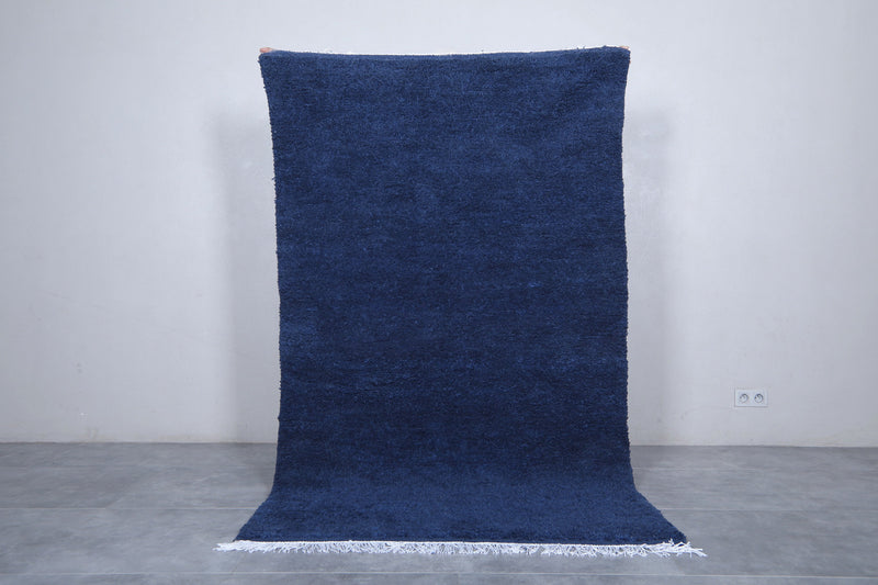 Blue Moroccan Wool Rug - Handmade | 4.3 x 7.3 Feet