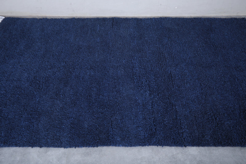 Blue Moroccan Wool Rug - Handmade | 4.3 x 7.3 Feet