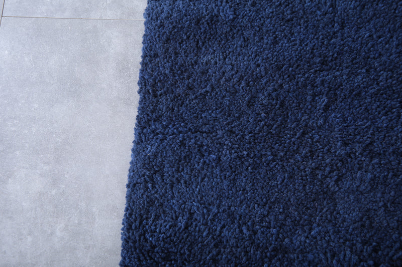 Blue Moroccan Wool Rug - Handmade | 4.3 x 7.3 Feet