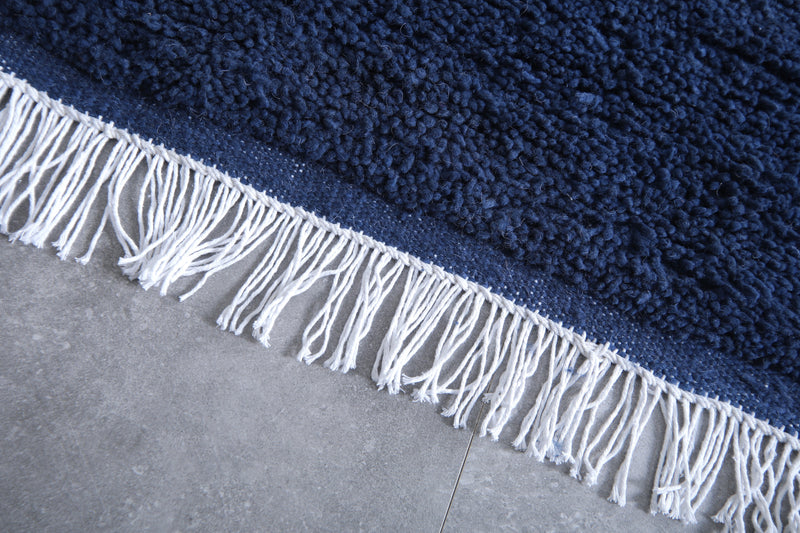 Blue Moroccan Wool Rug - Handmade | 4.3 x 7.3 Feet