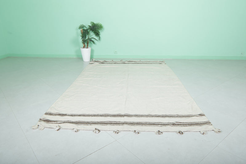 Moroccan Rug 5.9 X 9.2 Feet - Simple Elegance with Stripes