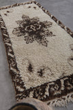 Runner Beni ourain rug 2.7 X 6.3 Feet - vintage rug