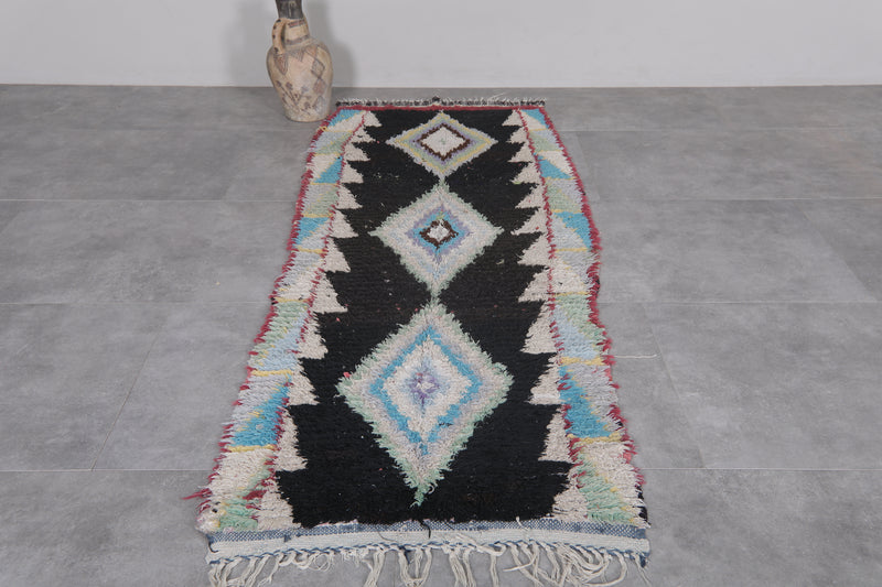 Elegant Moroccan Rug with Geometric Diamond Patterns – 2.9 x 7.5 ft