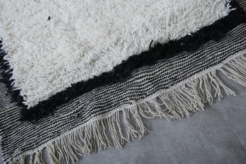 Moroccan Rug - 3.3x10.7 FT | Handwoven Black and White Runner