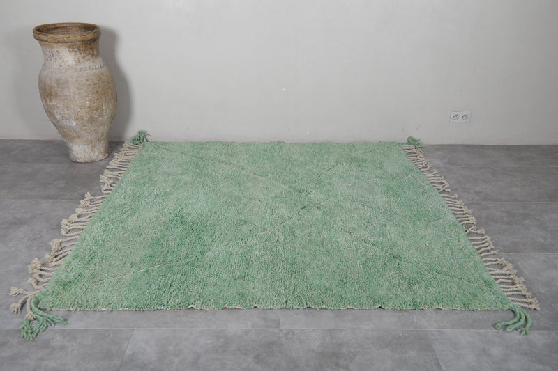 Green Moroccan Rug - 7 x 7 Feet | Handmade Boho Décor