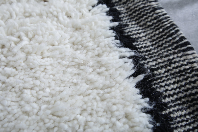 Moroccan Rug - 3.3x10.7 FT | Handwoven Black and White Runner