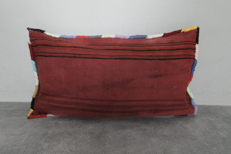 Colorful Tribal Moroccan Pillow - 13.7 x 23.6 Inches - kilim pillow