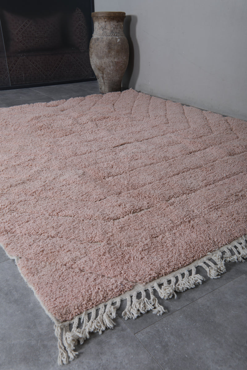 Pink Moroccan Rug - Handwoven 8 x 10 Feet | Soft Wool Elegance