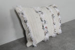 White Moroccan Wedding Pillow with Sequins - 16.5 x 20.8 Inches