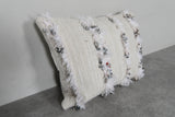 White Moroccan Wedding Pillow with Sequins - 16.5 x 20.8 Inches