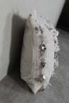 White Moroccan Wedding Pillow with Sequins - 16.5 x 20.8 Inches