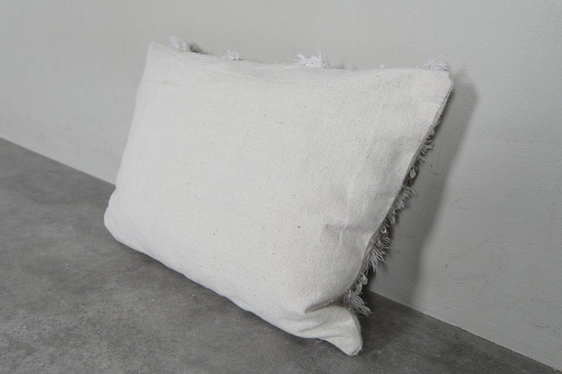 White Moroccan Wedding Pillow with Sequins - 16.5 x 20.8 Inches - kilim pillow