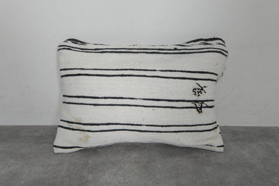 Moroccan Striped Pillow - 14.1 x 19.6 Inches - kilim pillow