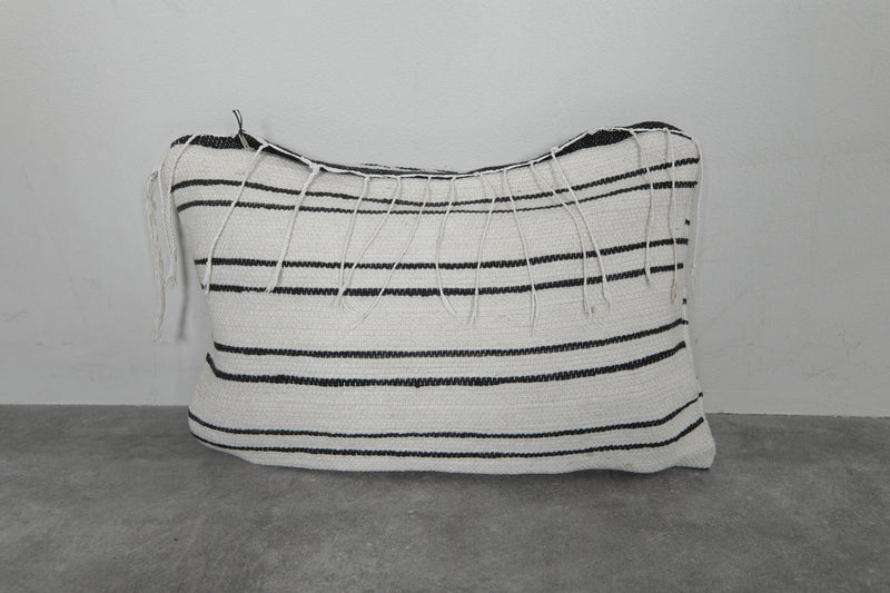 Moroccan Striped Pillow - 14.1 x 19.6 Inches - kilim pillow