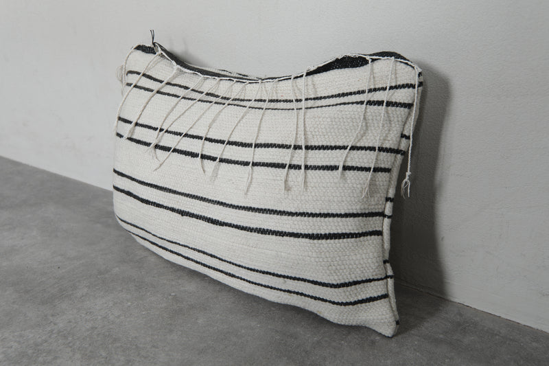 Moroccan Striped Pillow - 14.1 x 19.6 Inches - kilim pillow